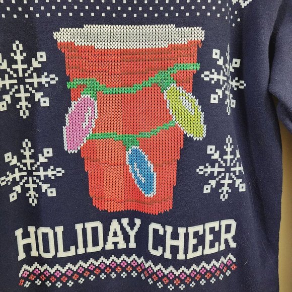 Hanes red solo cup sparkly Holiday Cheer graphic crewneck sweatshirt woman's med - Picture 4 of 8